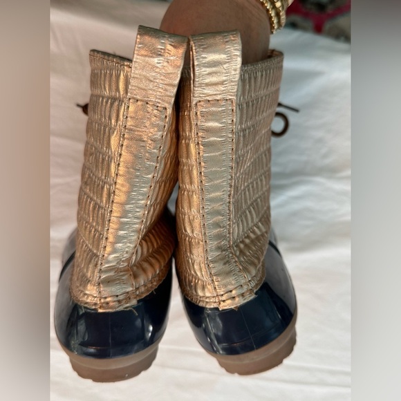 Yoki Duck Boots Navy & Gold Size 10 - Picture 8 of 12